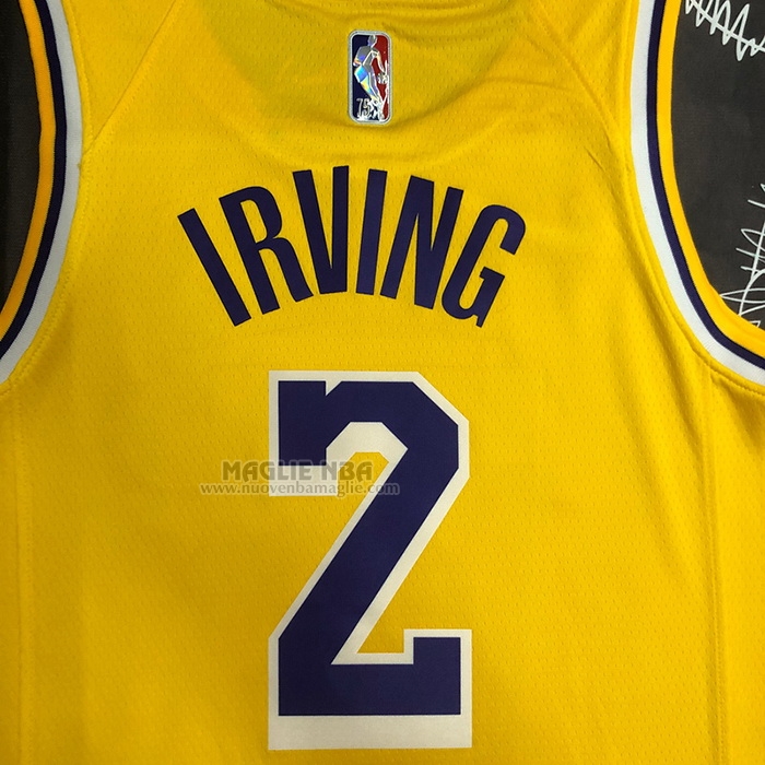 Maglia
 Kyrie Irving NO 2 Los Angeles Lakers 75th Anniversary 2021-22 Giallo
